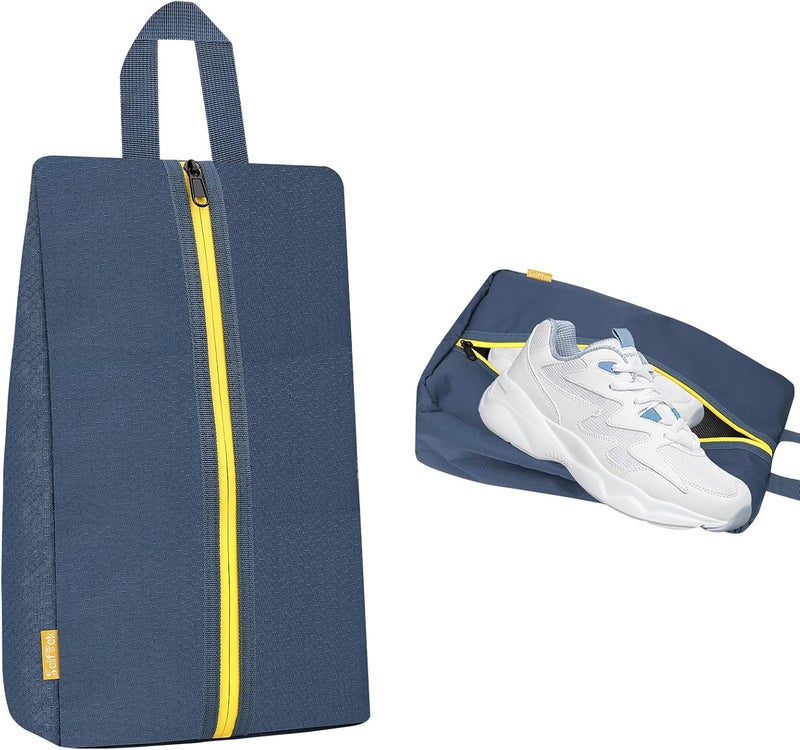 SelfTek Smell Proof Shoe Bags for Travel - Cleat Bags for Sports Smell Proof, Water-Resistant Travel Shoe Organizer with Active Carbon Fabric, Lightweight Gol-f soccer cleats Shoe Bag- Blue - Image 1